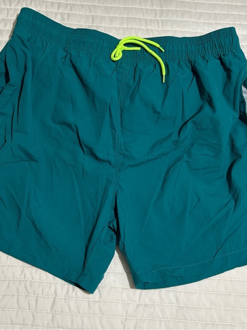 SILKWORLD Men's Swim Trunks Quick Dry Beach Shorts w/ Pockets Dark Cyan XL